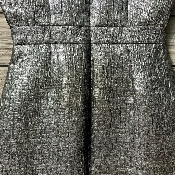 NWT Susana Monaco Silver Chrome Metallic Bodycon Pencil Midi Dress Sz 6 Wedding - Picture 9 of 14